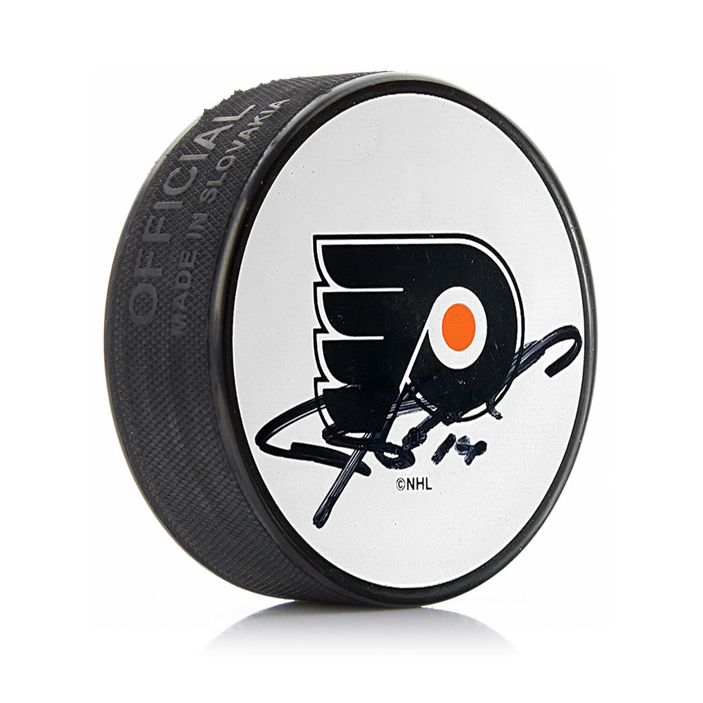 Justin Williams Philadelphia Flyers Autographed White Hockey Logo Puck