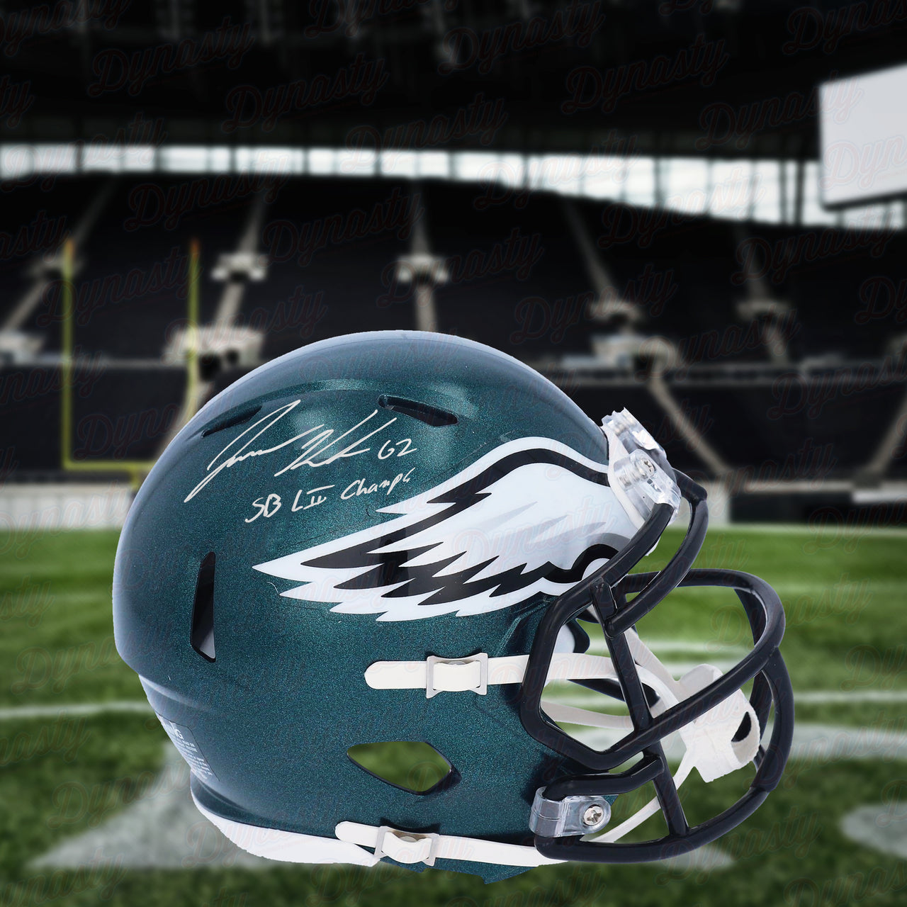 Jason Kelce Philadelphia Eagles Autographed Full-Size Speed Helmet Inscribed Super Bowl LII Champs - Dynasty Sports & Framing 