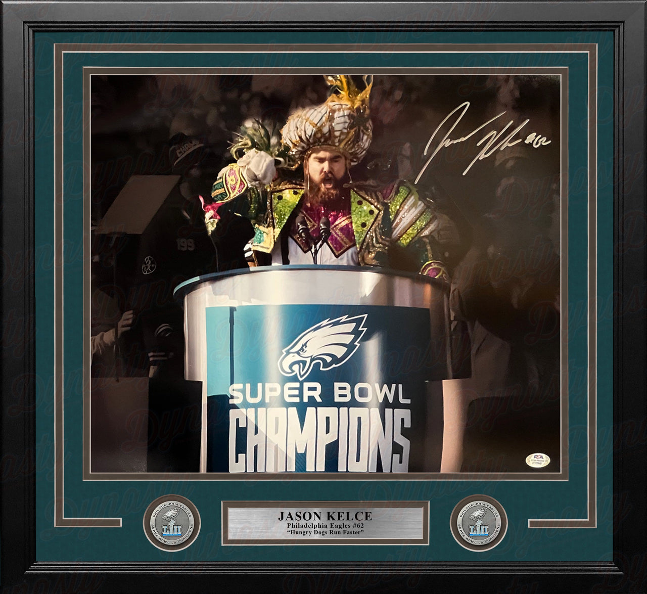 Jason Kelce Super Bowl Champions Philadelphia Eagles Autographed Spotlight Framed Football Photo - Dynasty Sports & Framing 