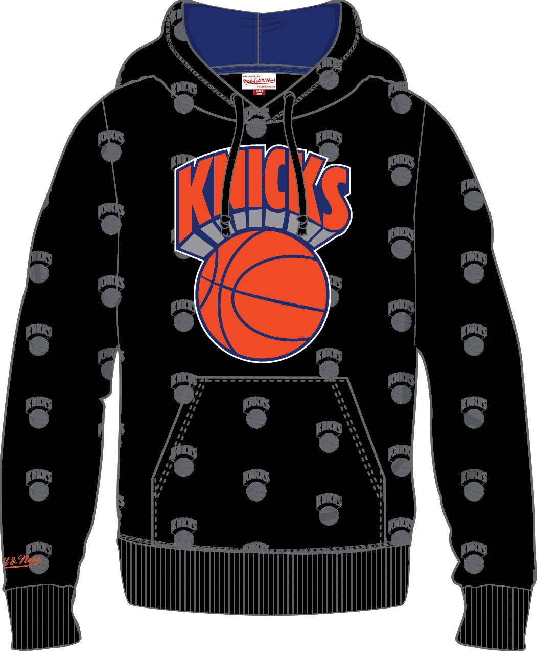 New York Knicks Mitchell & Ness All Over Print Fleece Hoodie