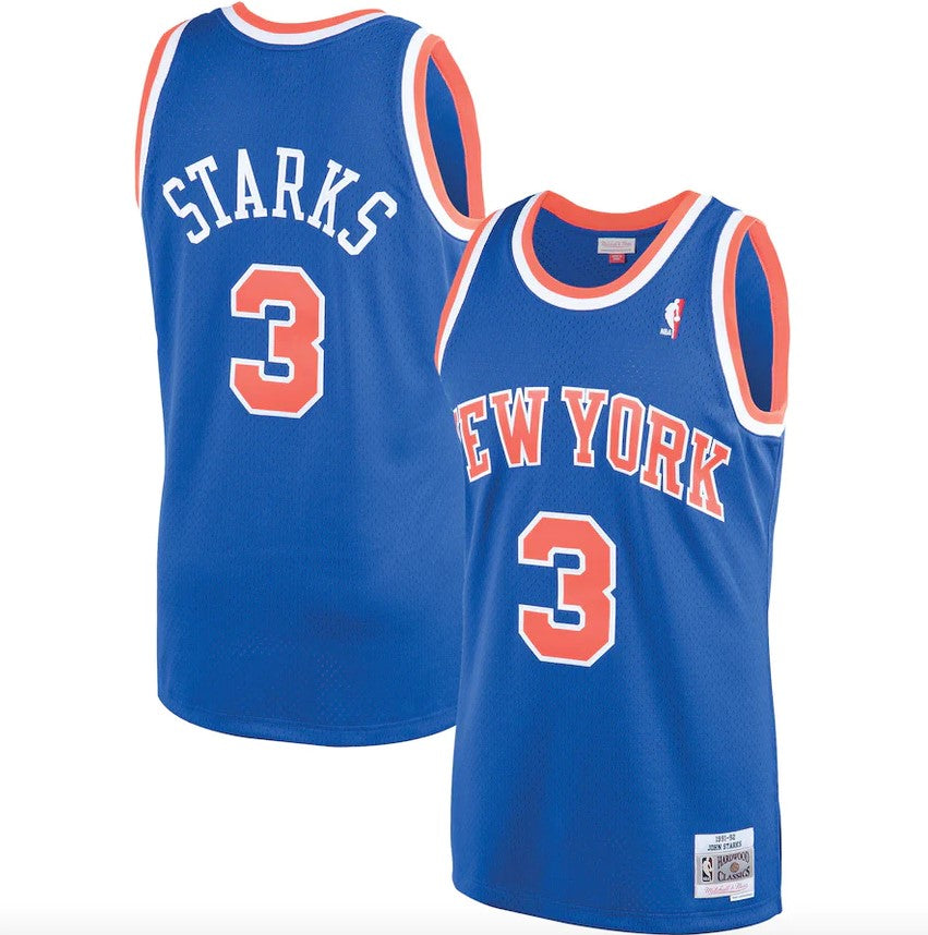 John Starks New York Knicks Mitchell & Ness Royal Hardwood Classics 1991-92 Swingman Jersey