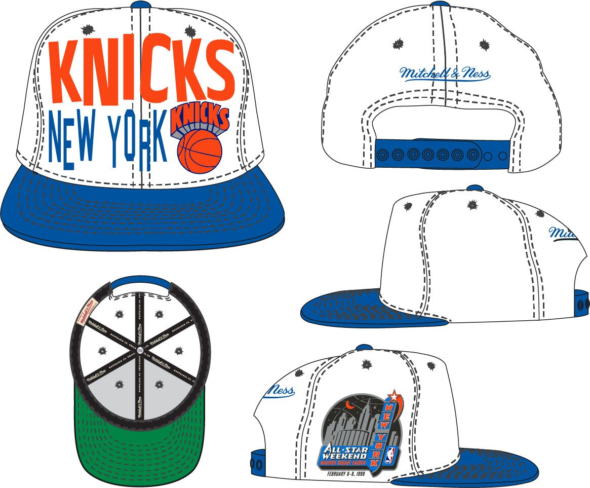 New York Knicks Mitchell & Ness Toss Up Snapback Vintage Hat