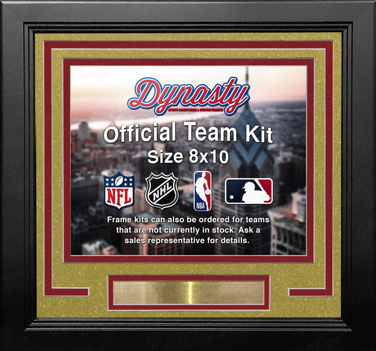 Vegas Golden Knights Gold Custom NHL Hockey 8x10 Picture Frame Kit - Dynasty Sports & Framing 