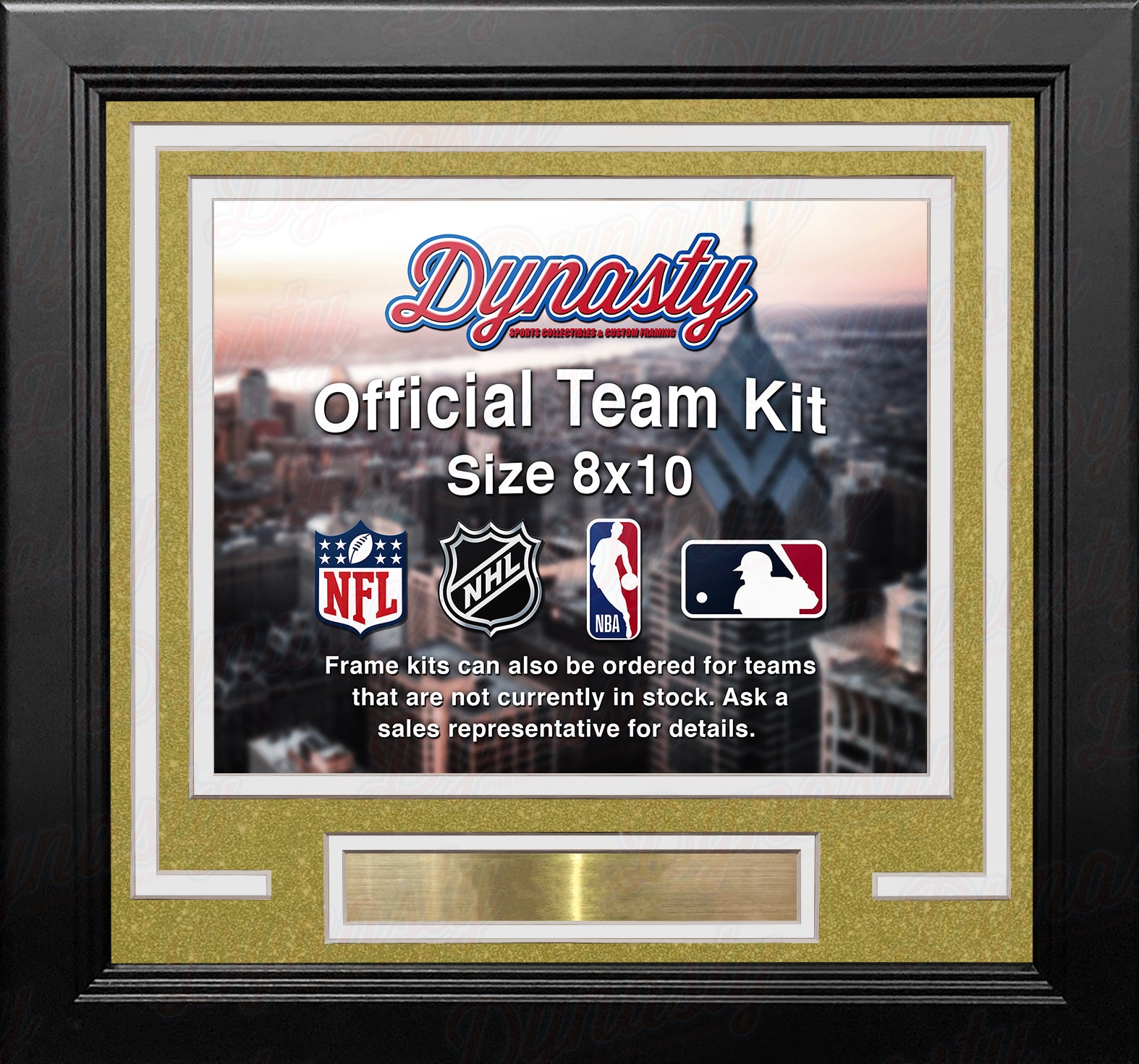 Vegas Golden Knights Gold Custom NHL Hockey 8x10 Picture Frame Kit - Dynasty Sports & Framing 