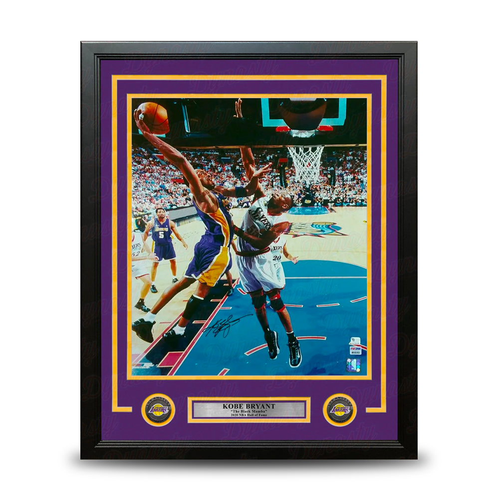 Kobe Bryant 2001 NBA Finals Autographed Los Angeles Lakers 16x20 Framed Basketball Photo