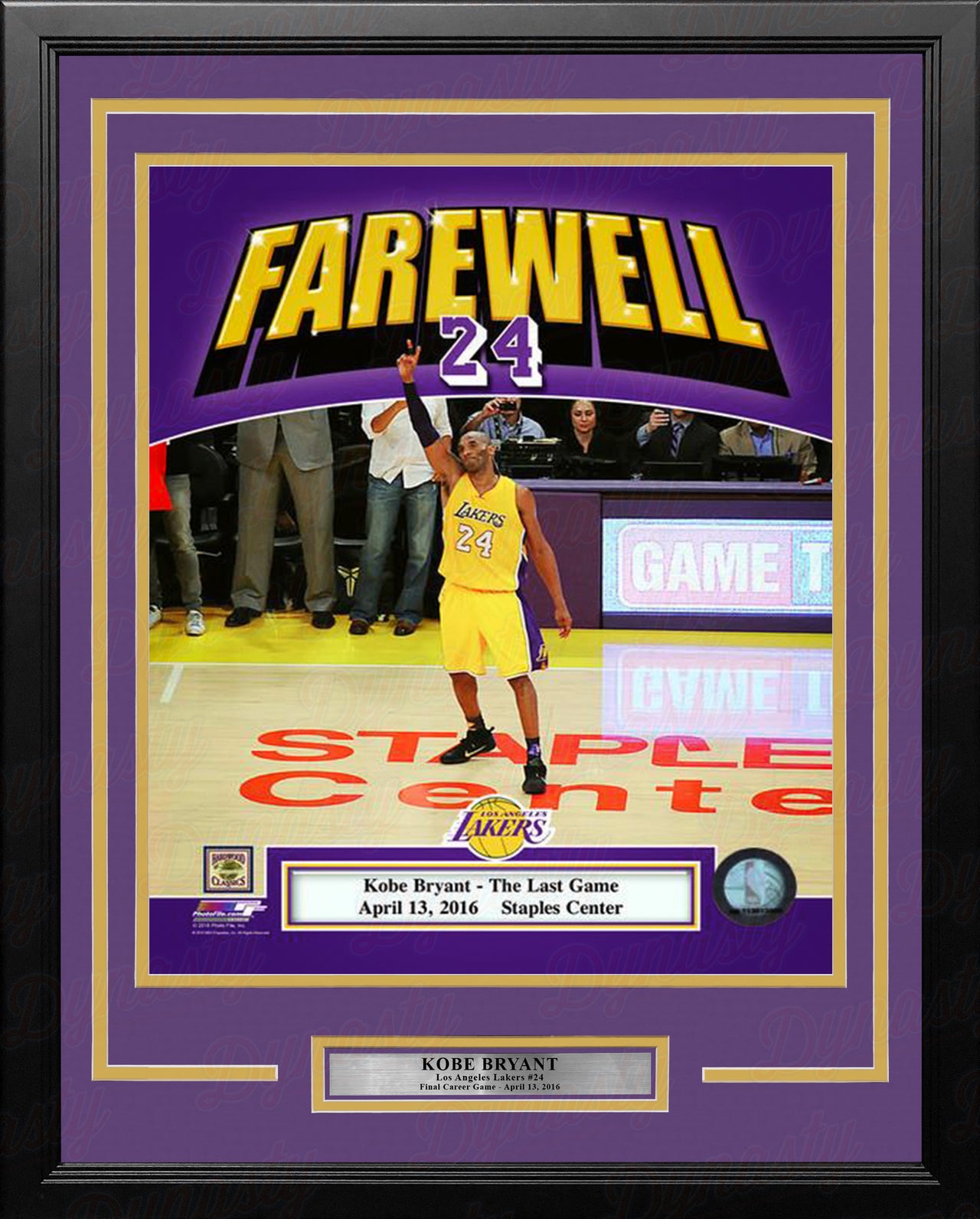 Kobe Bryant Final Career NBA Game Los Angeles Lakers 11" x 14" Framed Basketball Photo