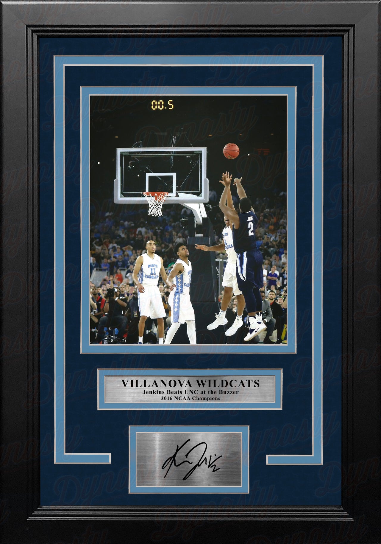 Kris Jenkins Villanova Wildcats Finals Buzzer Beater Framed Vertical Photo with Engraved Autograph