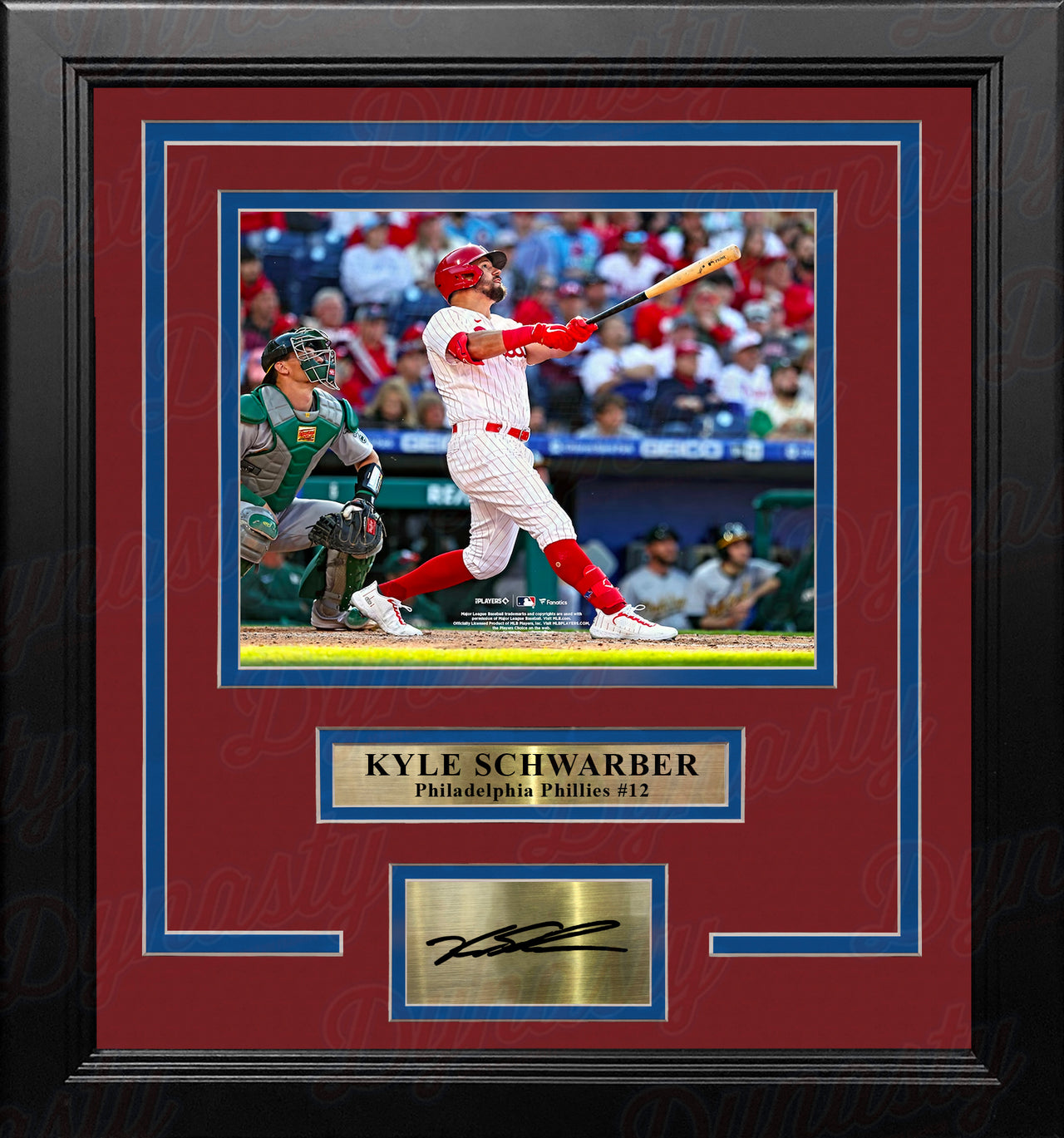 Kyle Schwarber Home Run Swing Philadelphia Phillies 8" x 10" Framed Photo with Engraved Autograph