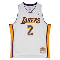 Derek Fisher Los Angeles Lakers Mitchell & Ness White Hardwood Classics 2002-03 Swingman Jersey