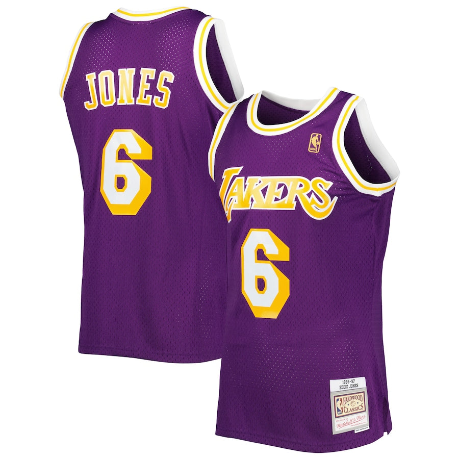 Eddie Jones Los Angeles Lakers Mitchell & Ness Purple Hardwood Classics 1996-97 Swingman Jersey