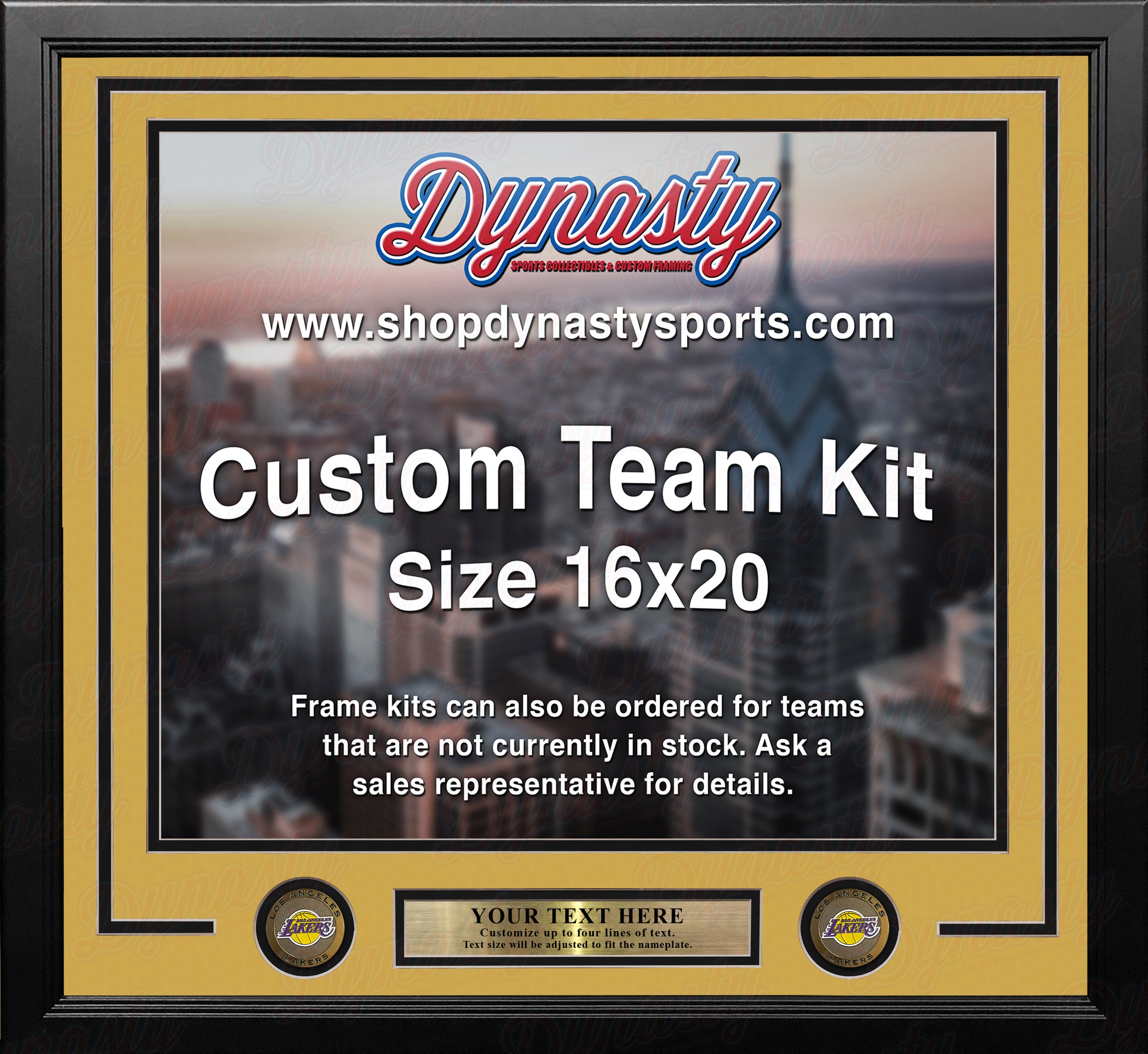 Los Angeles Lakers Custom NBA Basketball 16x20 Picture Frame Kit (Lakers Gold)