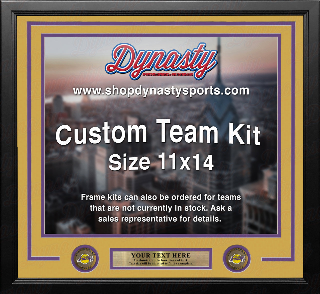 Los Angeles Lakers Custom NBA Basketball 11x14 Picture Frame Kit (Lakers Gold)