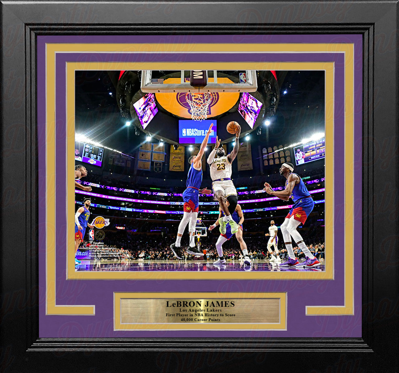 LeBron James 1st Player to Score 40,000 Points Los Angeles Lakers 8" x 10" Framed Basketball Photo