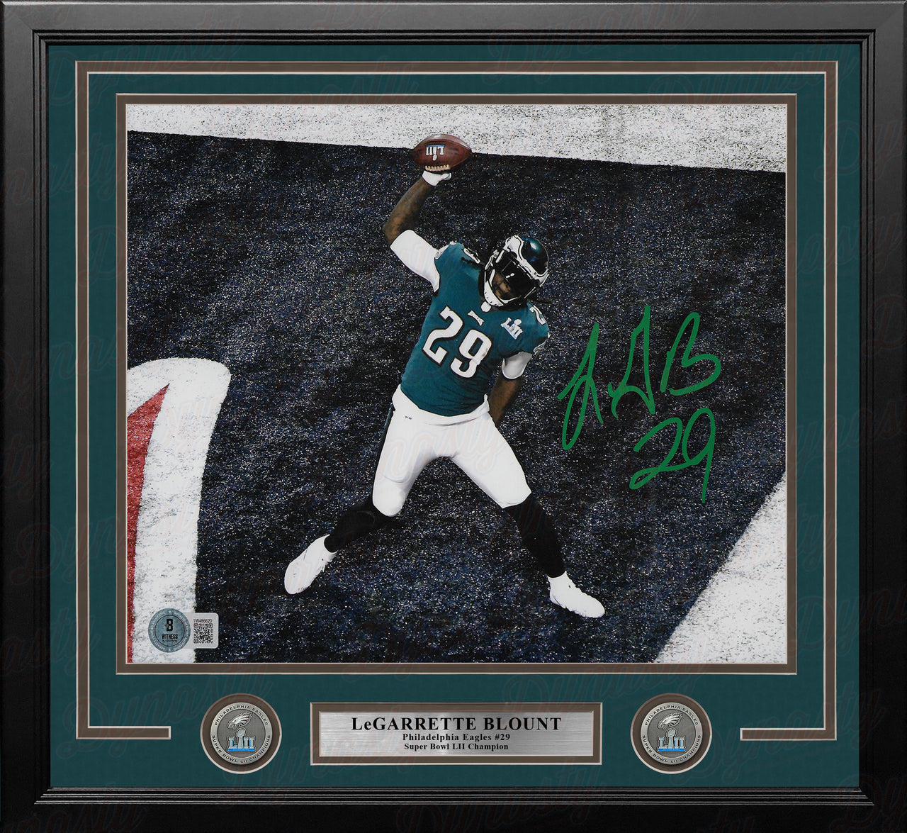 LeGarrette Blount Super Bowl LII Autographed TD Spike Philadelphia Eagles 11" x 14" Framed Photo