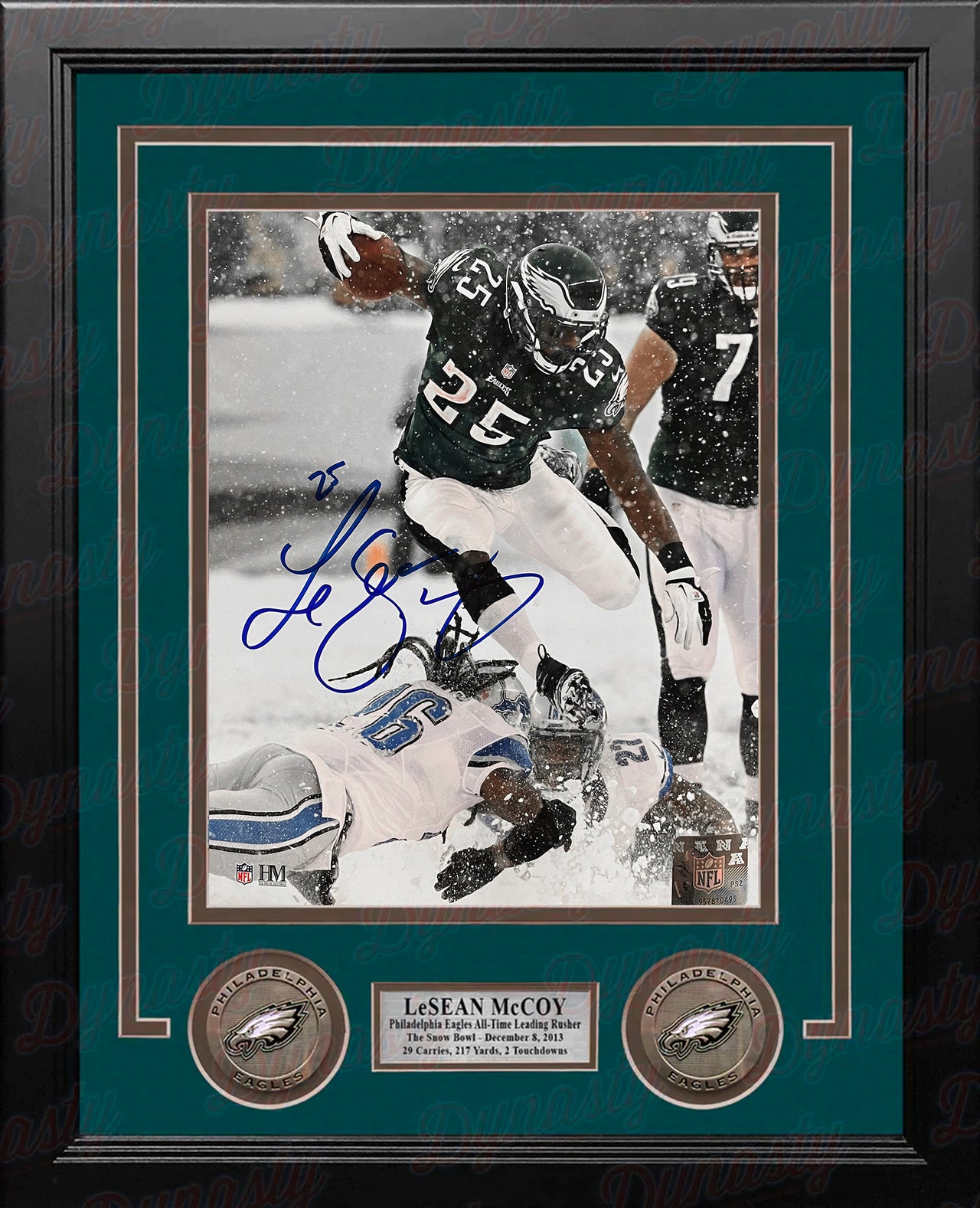 LeSean McCoy Snow Bowl Philadelphia Eagles Autographed 8" x 10" Framed Photo - Dynasty Sports COA