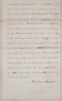 Abraham Lincoln Historic Hand-Written 1865 Document During The Civil War