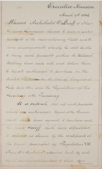 Abraham Lincoln Historic Hand-Written 1865 Document During The Civil War