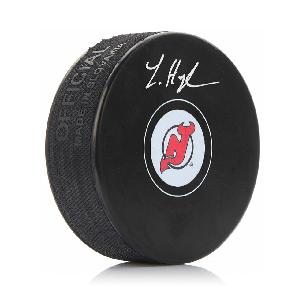 Luke Hughes New Jersey Devils Autographed Hockey Puck