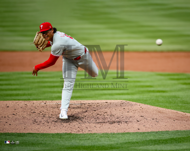 Jesus Luzardo Philadelphia Phillies Home Jersey Action Photo