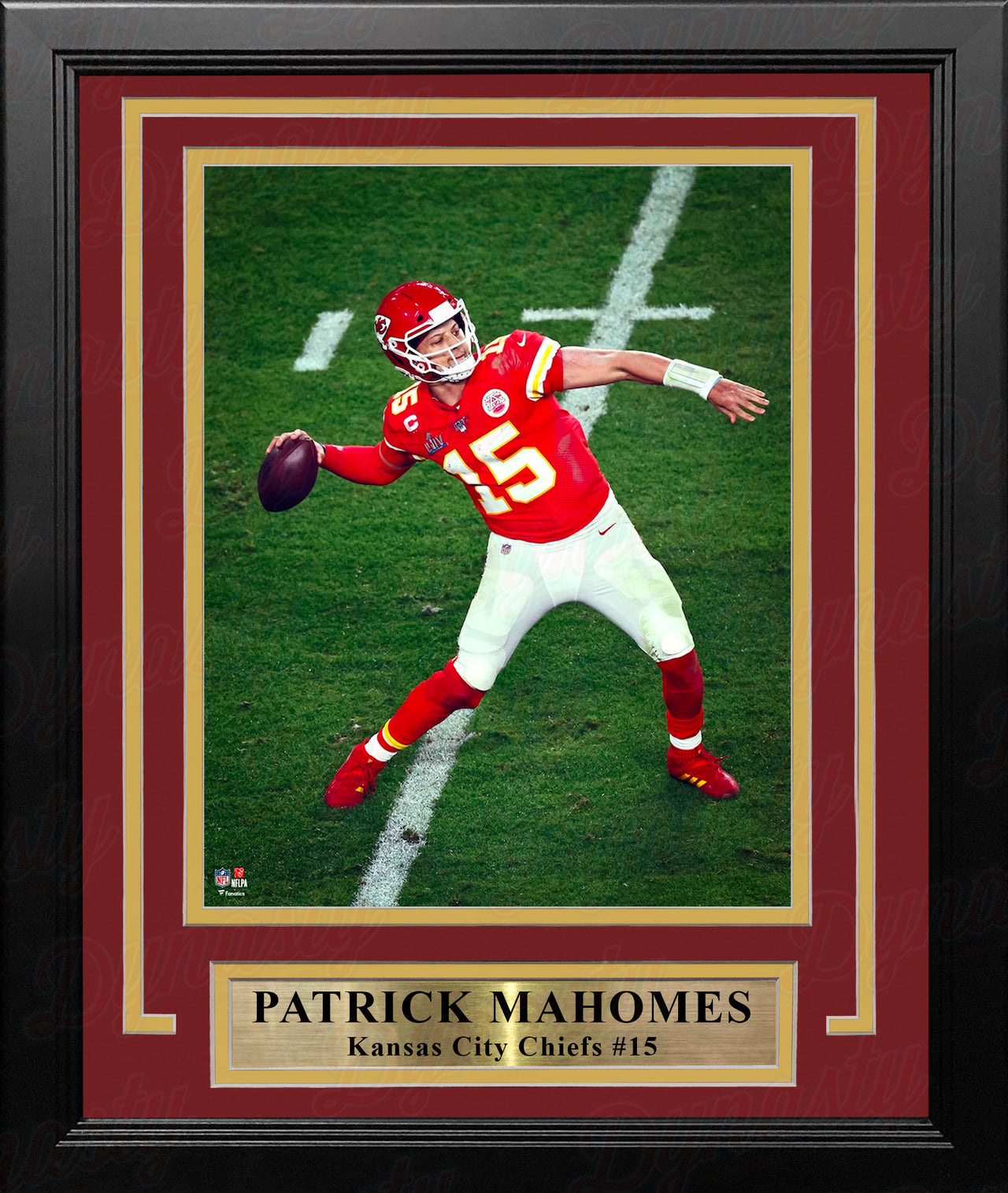 Patrick Mahomes Throwing Action Kansas City Chiefs 8" x 10" Framed Football Photo