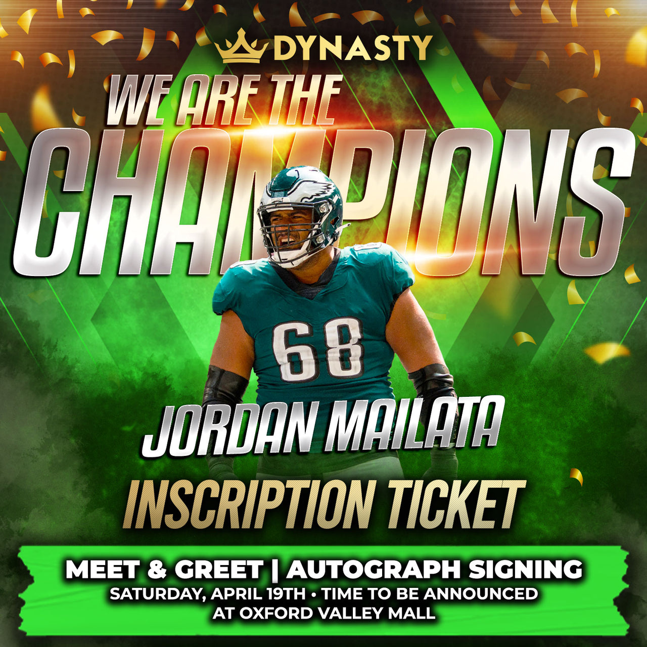 Jordan Mailata Inscription Ticket