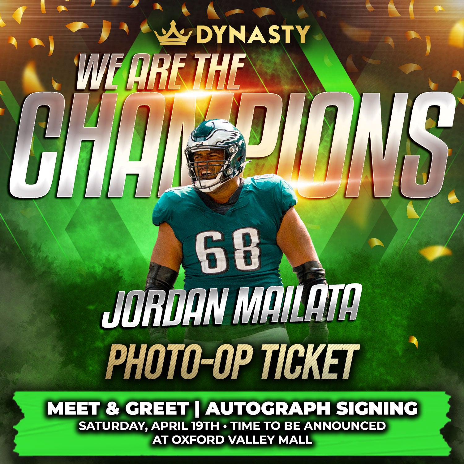 Jordan Mailata World Champions Experience Tickets - Dynasty Sports & Framing 