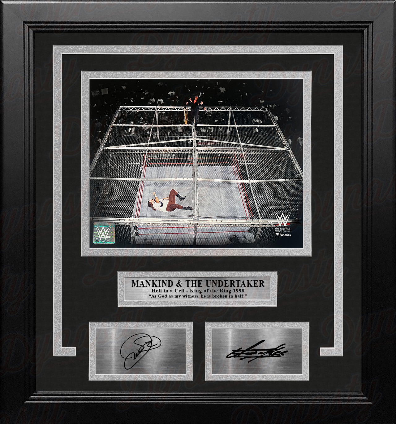 Mankind v. The Undertaker Hell in a Cell 8" x 10" Framed WWE Wrestling Photo with Engraved Autograph