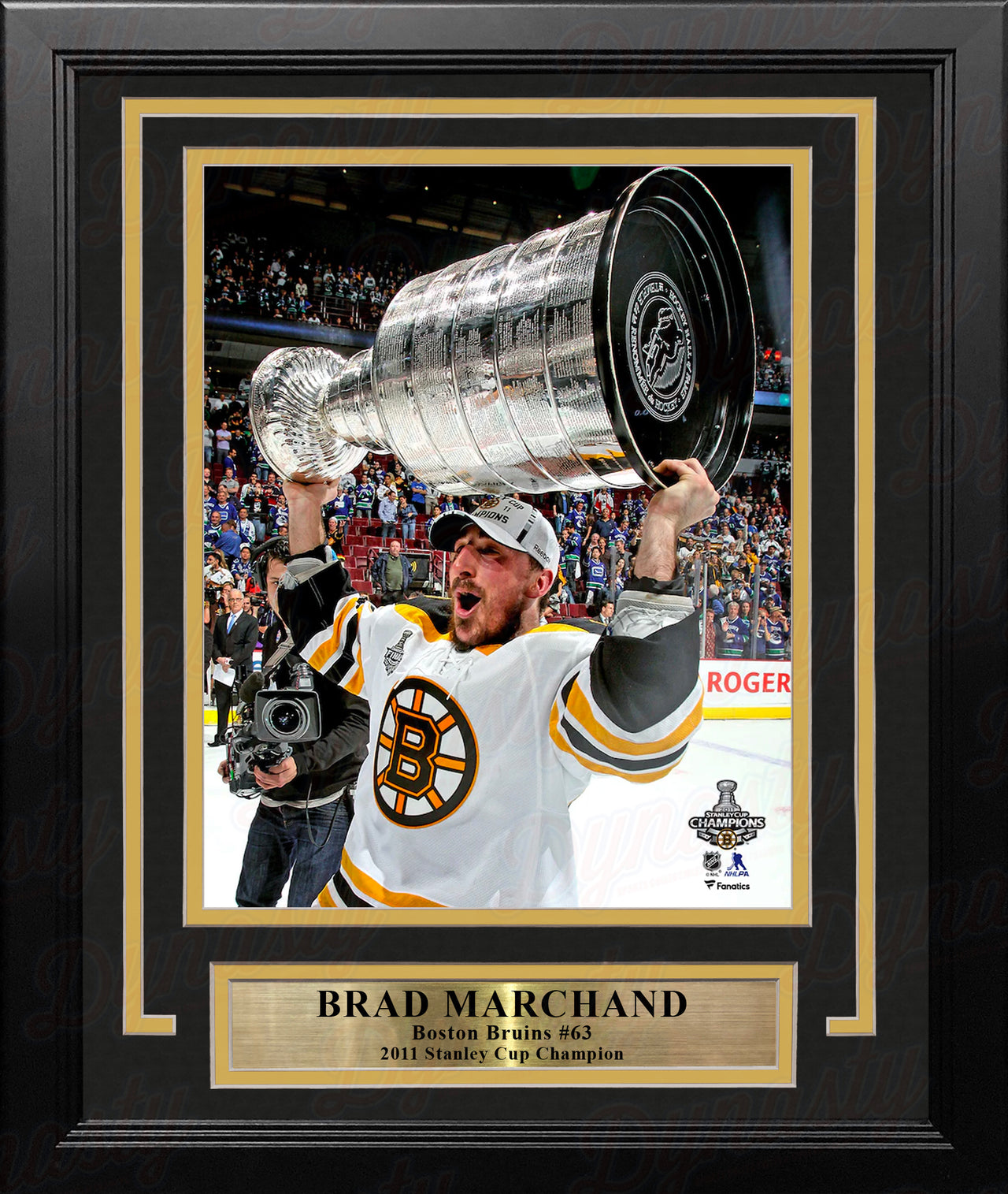 Brad Marchand 2011 Stanley Cup Trophy Boston Bruins 8" x 10" Framed Hockey Photo