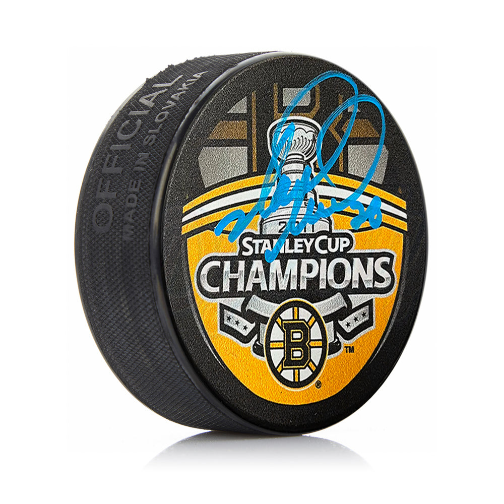 Mark Recchi Boston Bruins 2011 Stanley Cup Champions Autographed Hockey Logo Puck