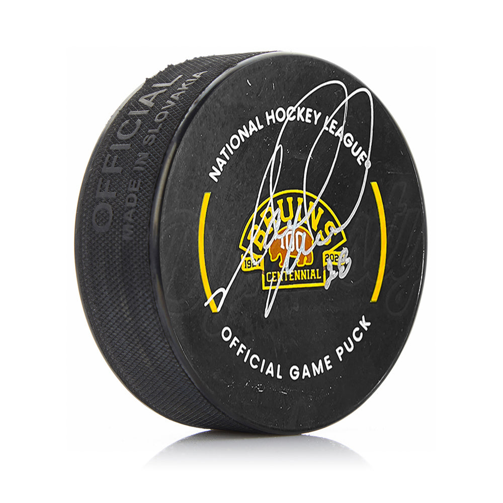 Mark Recchi Boston Bruins Autographed 2023 100th Anniversary Centennial Game Puck