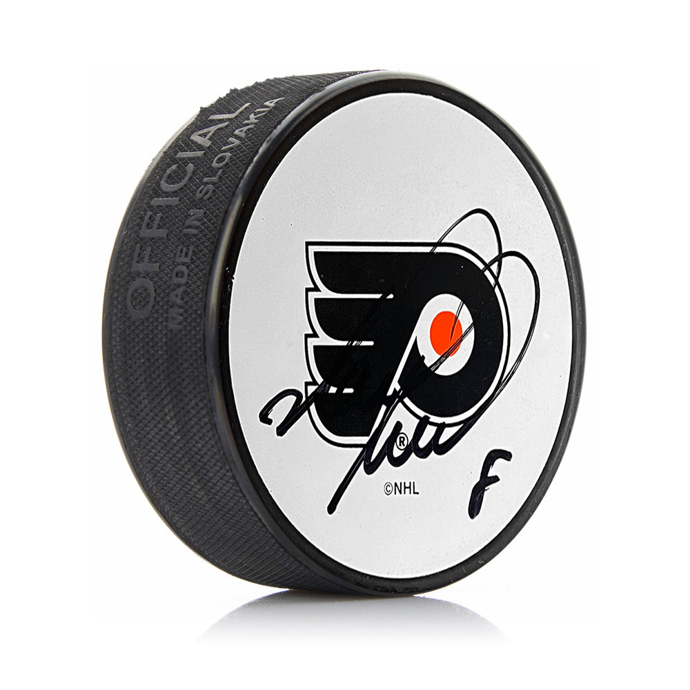 Mark Recchi Philadelphia Flyers Autographed White Hockey Logo Puck