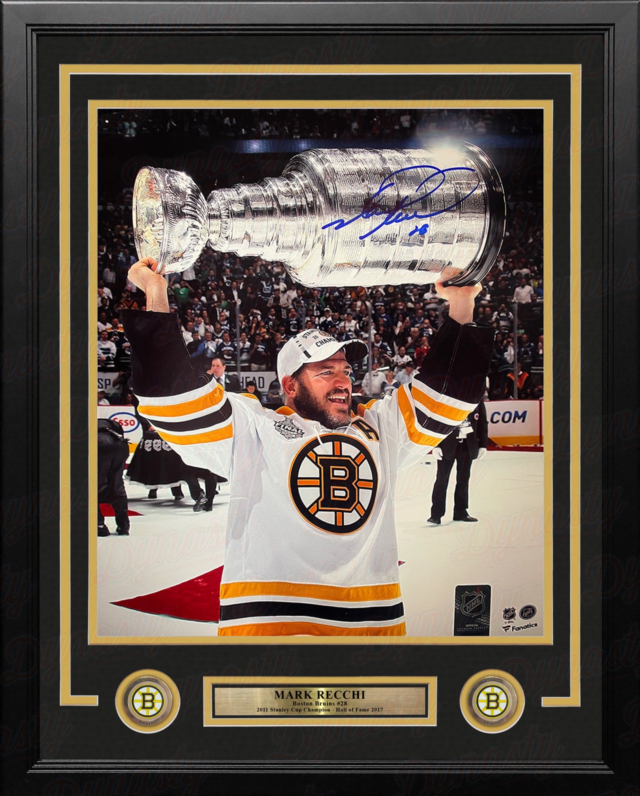 Mark Recchi 2011 Stanley Cup Champions Boston Bruins Autographed 11" x 14" Framed Hockey Photo
