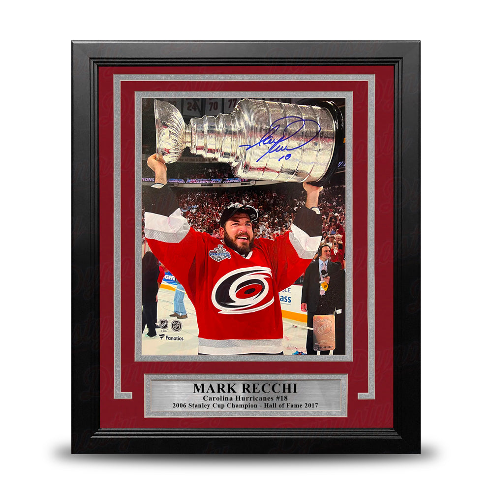 Mark Recchi 2006 Stanley Cup Champions Carolina Hurricanes Autographed 8" x 10" Framed Hockey Photo