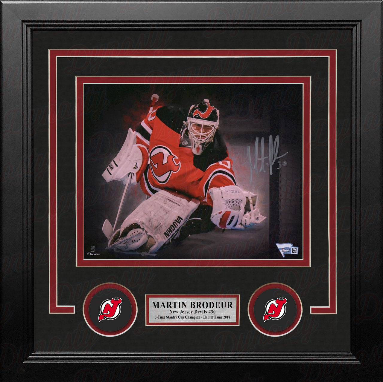 Nico Hischier New Jersey Devils Autographed 8 x 10 Red Jersey with Puck  Photograph