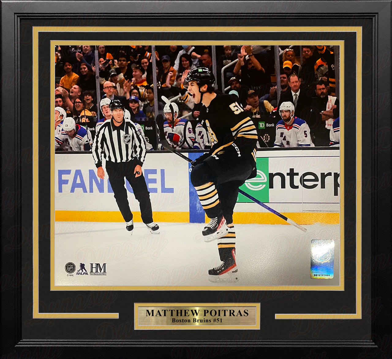 Matthew Poitras Celebration Boston Bruins 11" x 14" Framed Hockey Photo