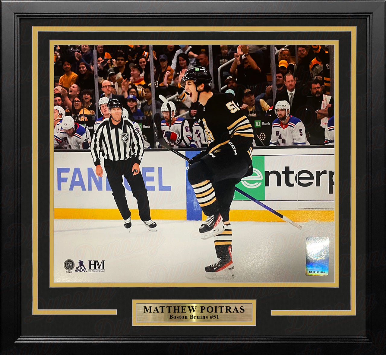 Matthew Poitras Celebration Boston Bruins 16" x 20" Framed Hockey Photo