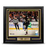 Matthew Poitras Celebration Boston Bruins 11" x 14" Framed Hockey Photo - Dynasty Sports & Framing 