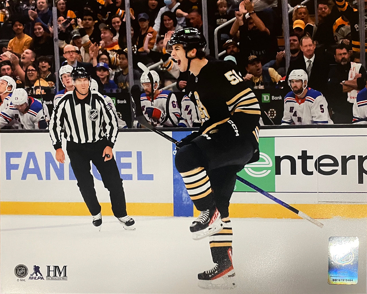 Matthew Poitras Celebration Boston Bruins 8" x 10" Hockey Photo