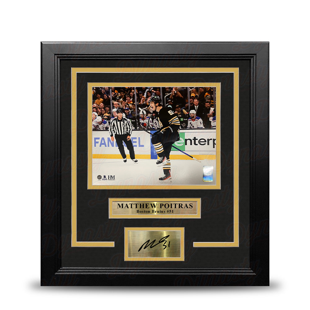 Matthew Poitras Celebration Boston Bruins 16" x 20" Framed Hockey Photo with Engraved Autograph