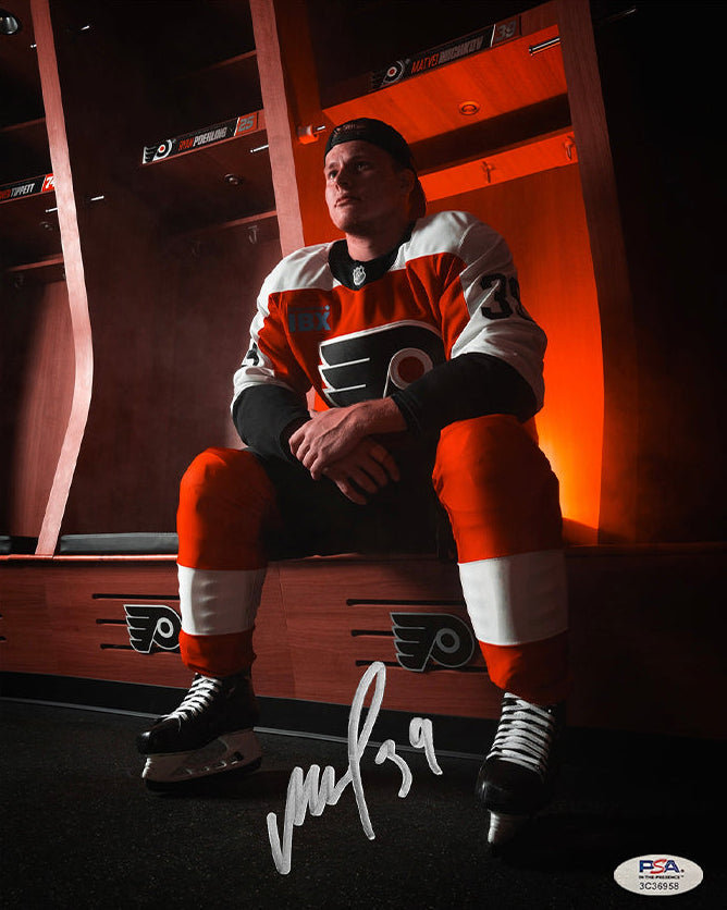 Matvei Michkov in the Locker Room Philadelphia Flyers Autographed 8" x 10" Hockey Photo