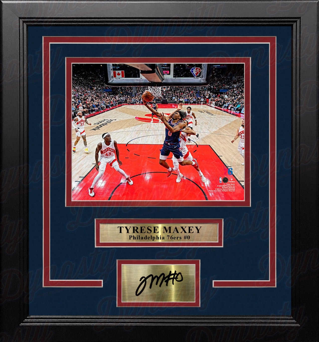 Tyrese Maxey City Edition Action Philadelphia 76ers 8" x 10" Framed Photo with Engraved Autograph