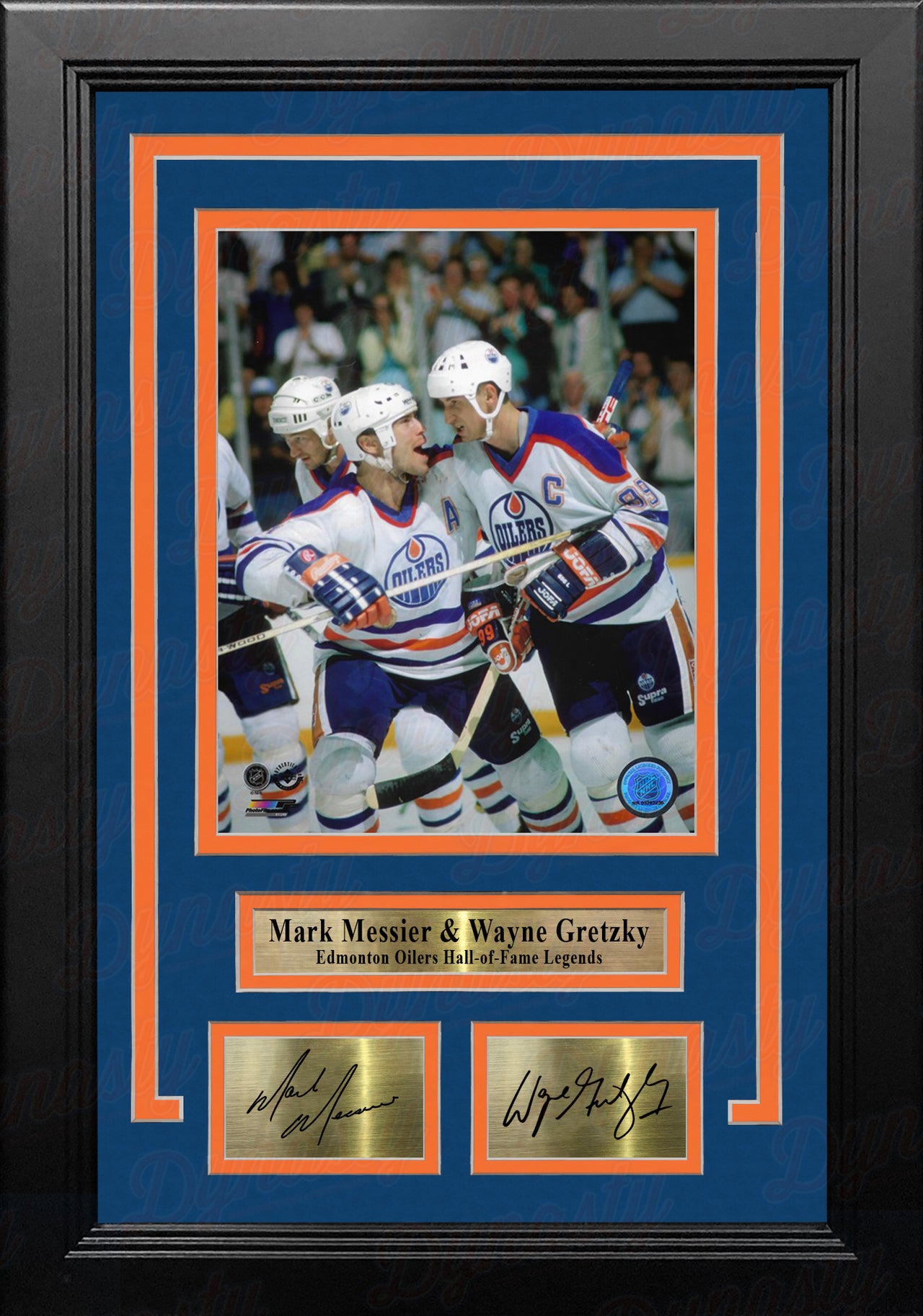 Mark Messier & Wayne Gretzky Edmonton Oilers 8" x 10" Framed Hockey Photo with Engraved Autographs