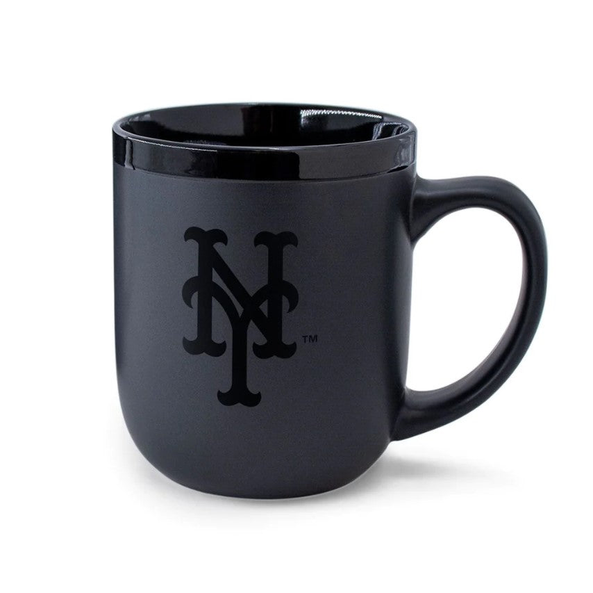 New York Mets 17 oz. Matte Black Mug - Dynasty Sports & Framing 