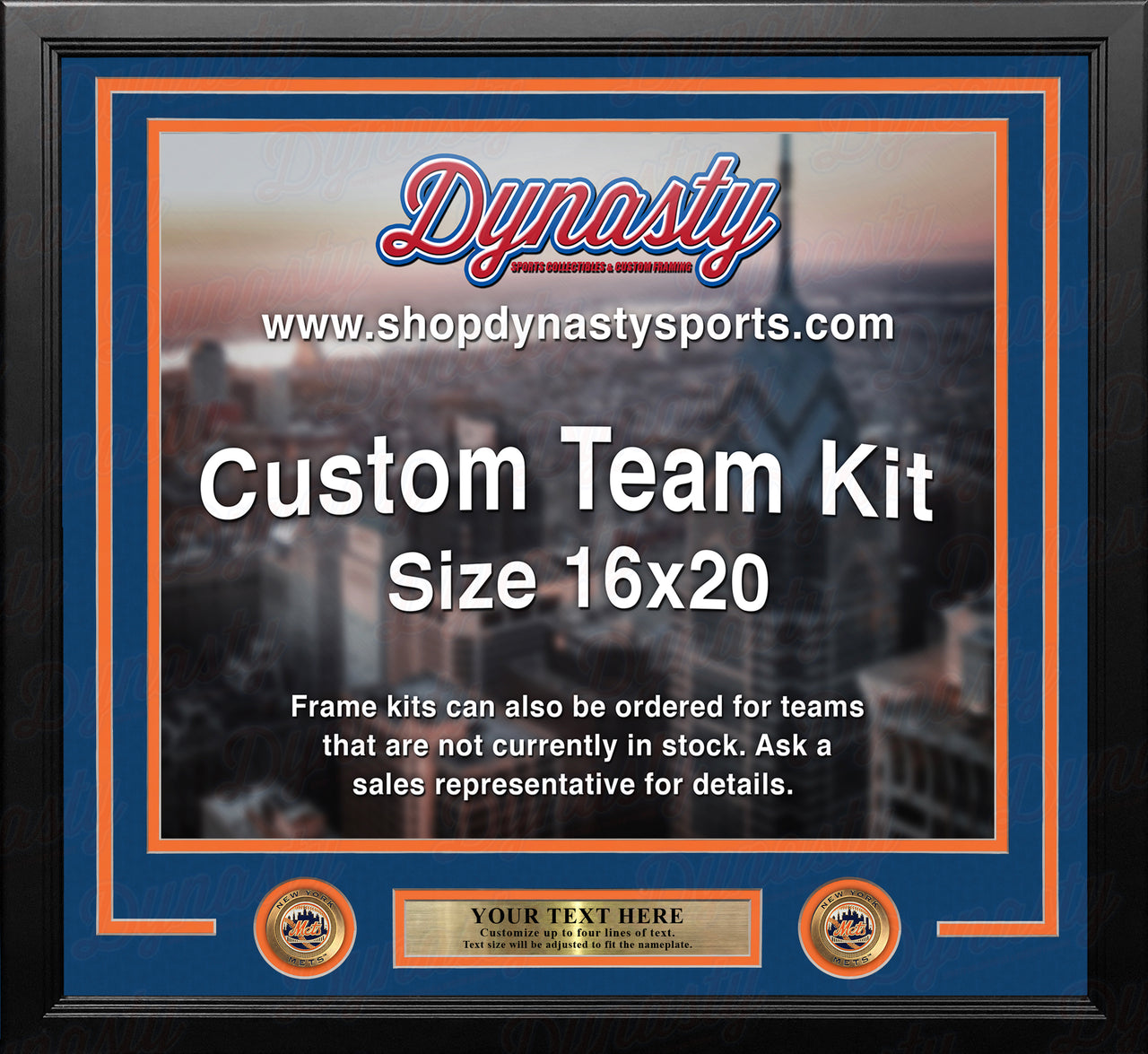 New York Mets Custom MLB Baseball 16x20 Picture Frame Kit (Multiple Colors)