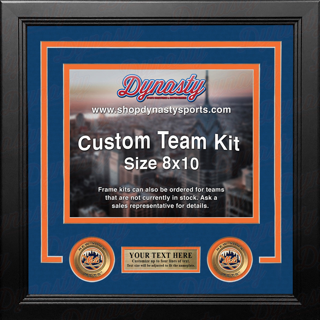 New York Mets Custom MLB Baseball 8x10 Picture Frame Kit (Multiple Colors)