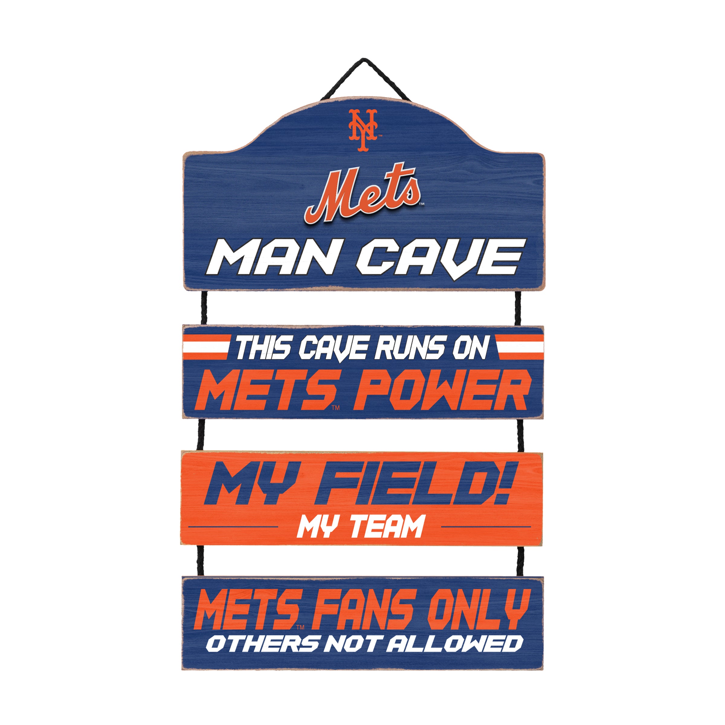 New York Mets Wooden Man Cave Dangle Sign
