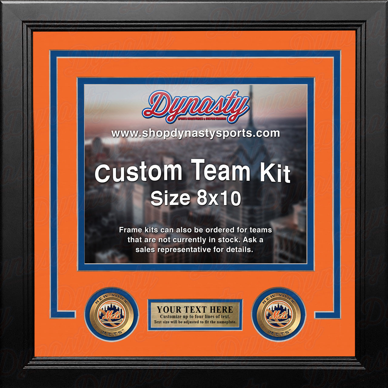 New York Mets Custom MLB Baseball 8x10 Picture Frame Kit (Multiple Colors)