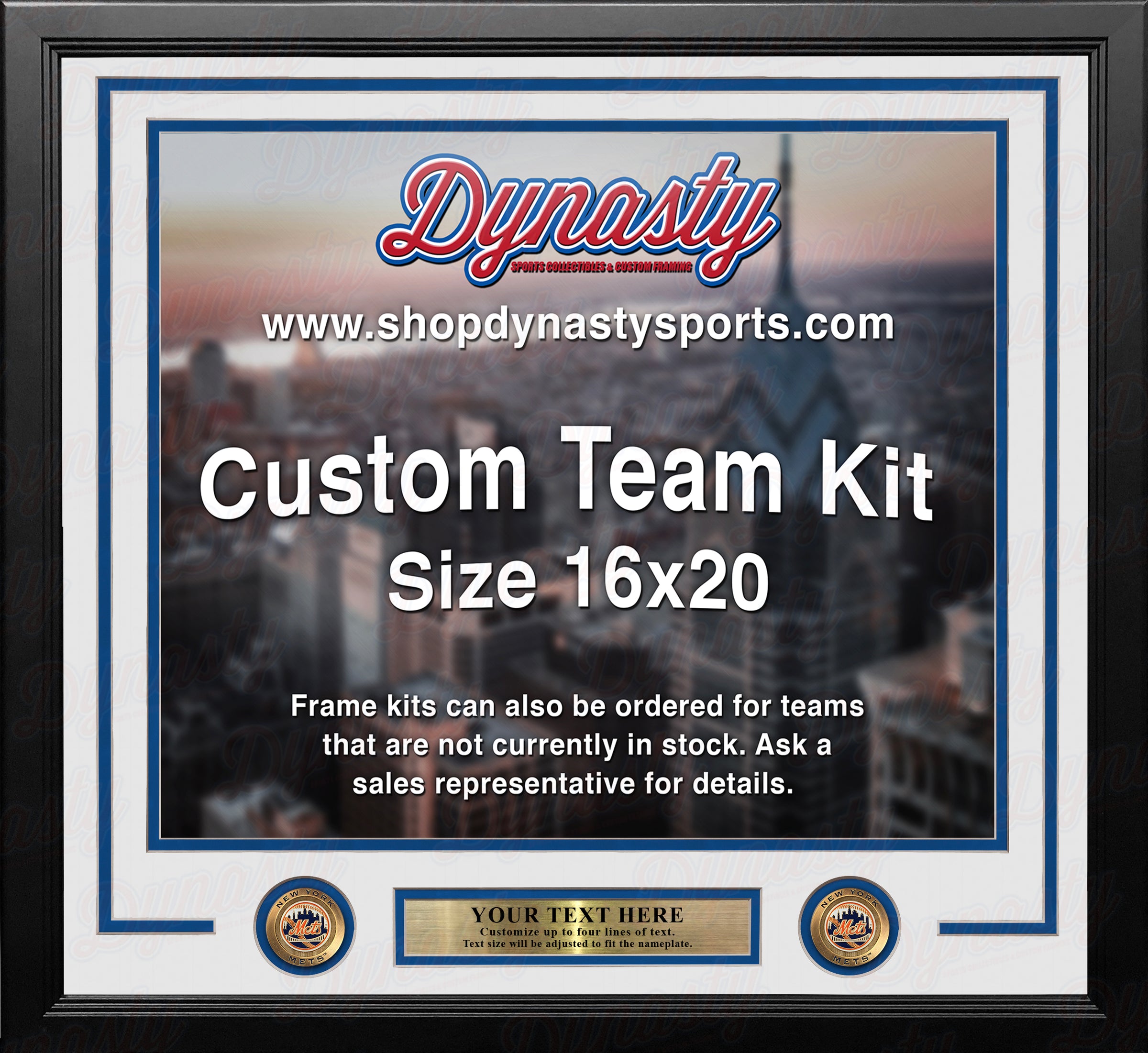 New York Mets Custom MLB Baseball 16x20 Picture Frame Kit (Multiple Colors)