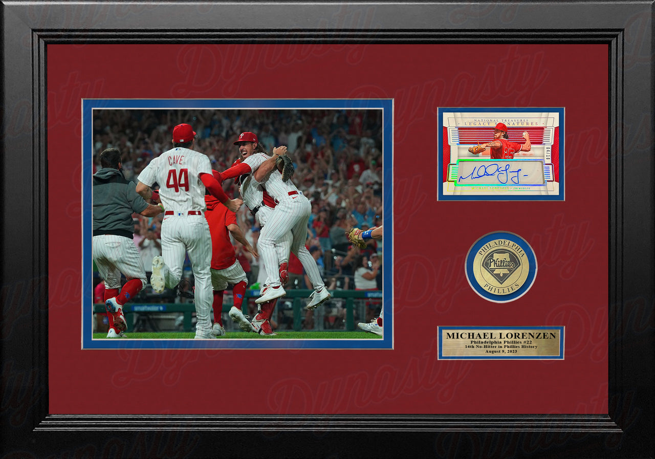 Michael Lorenzen No-Hitter Philadelphia Phillies 8x10 Framed Photo with Autographed Card #'d to 10
