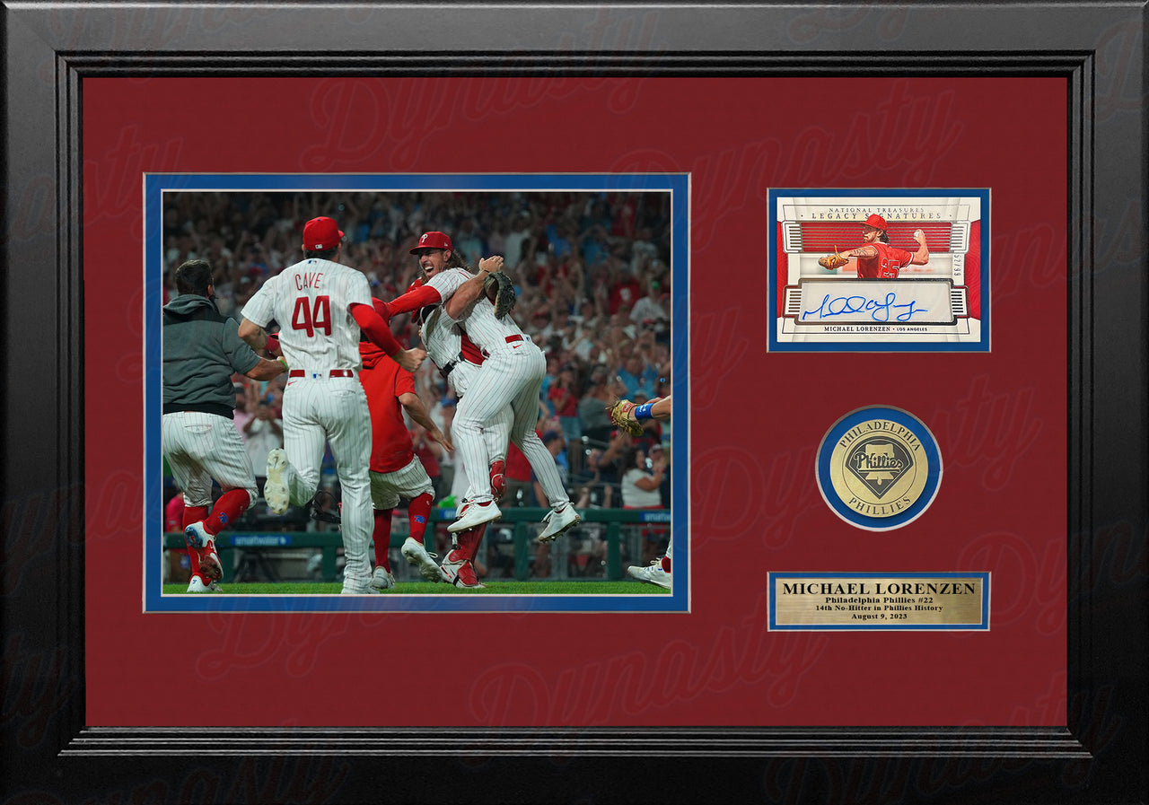 Michael Lorenzen No-Hitter Philadelphia Phillies 8x10 Framed Photo with Autographed Card #'d to 99